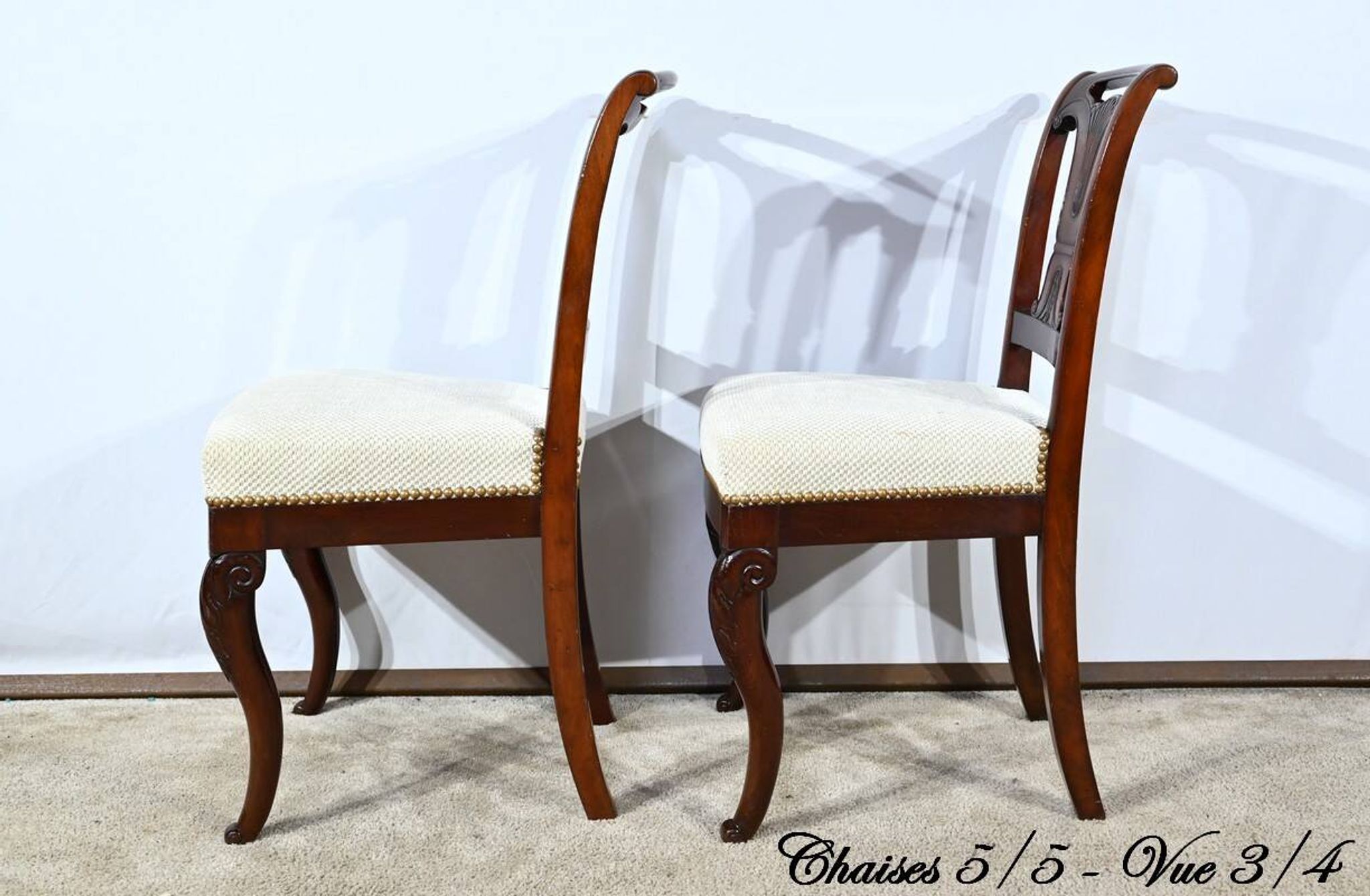Suite of 5 Cuban Mahogany Chairs, Restoration Period – Early 19th Century