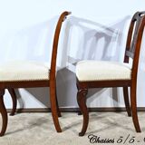 Suite of 5 Cuban Mahogany Chairs, Restoration Period – Early 19th Century