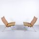 Imposing pair of leather and steel armchairs from the 1960s