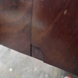 Varnished solid wood shelf console