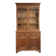 Antique English oak buffet/bookcase from 19th century with original glass