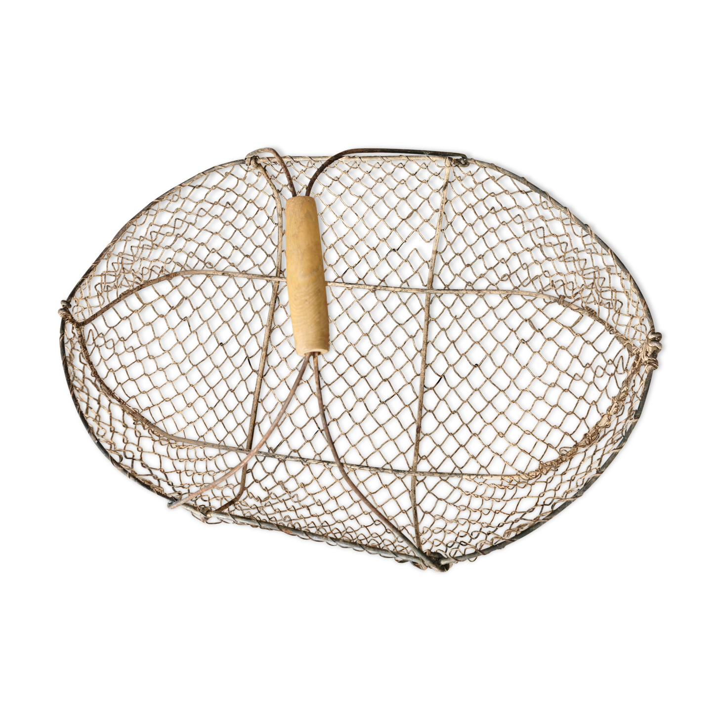 Old mesh metal basket