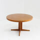 Vintage Danish round extendable dining table teak by Bramin 1960s