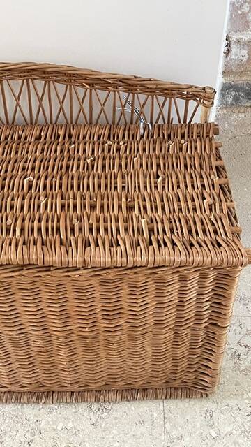 Vintage Rattan Chest Basket