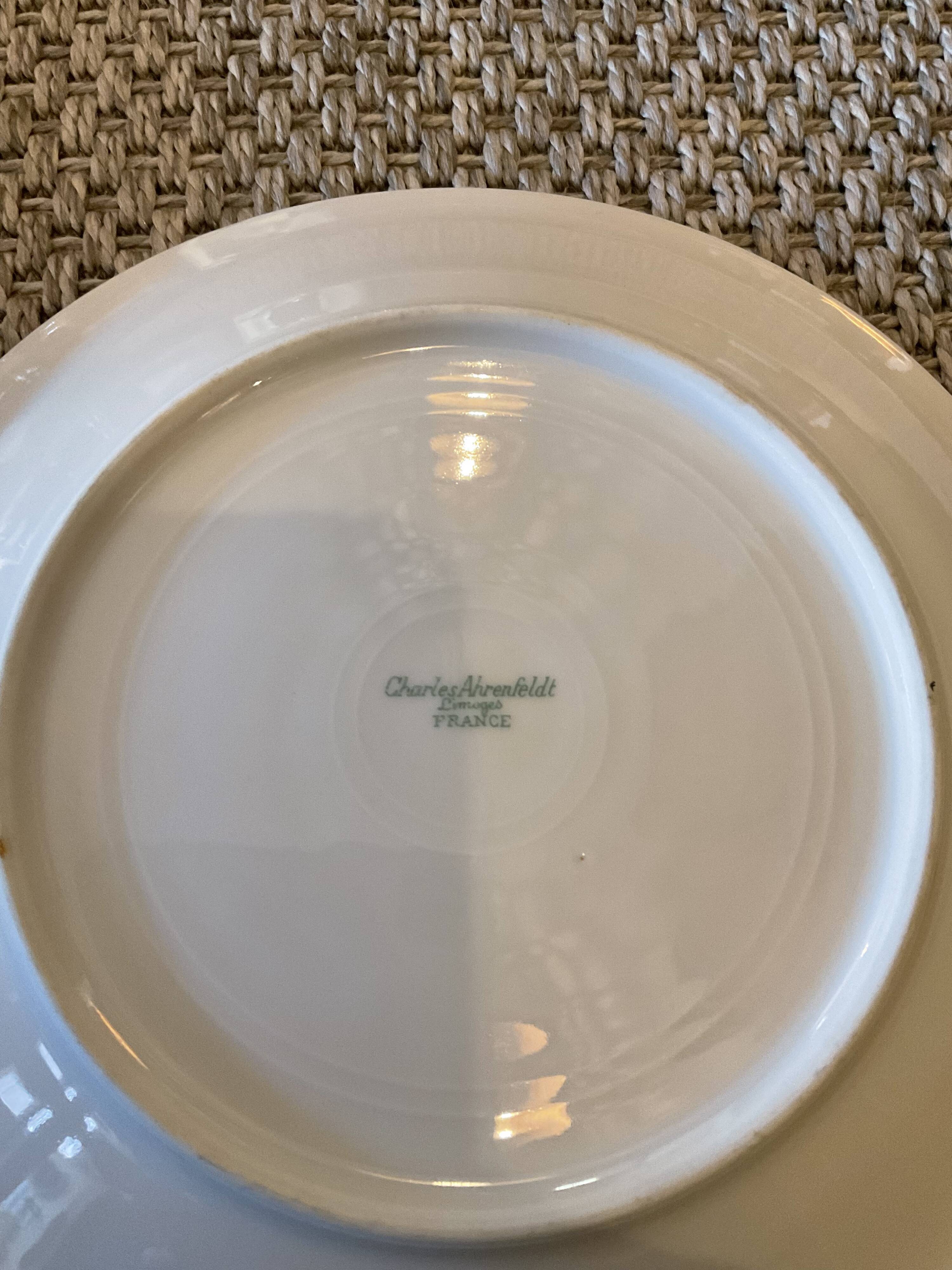 6 flat seats, Ahrenfeldt limoges, diameter 21 cm
