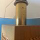 Wooden and cane foot lamp from the 60s