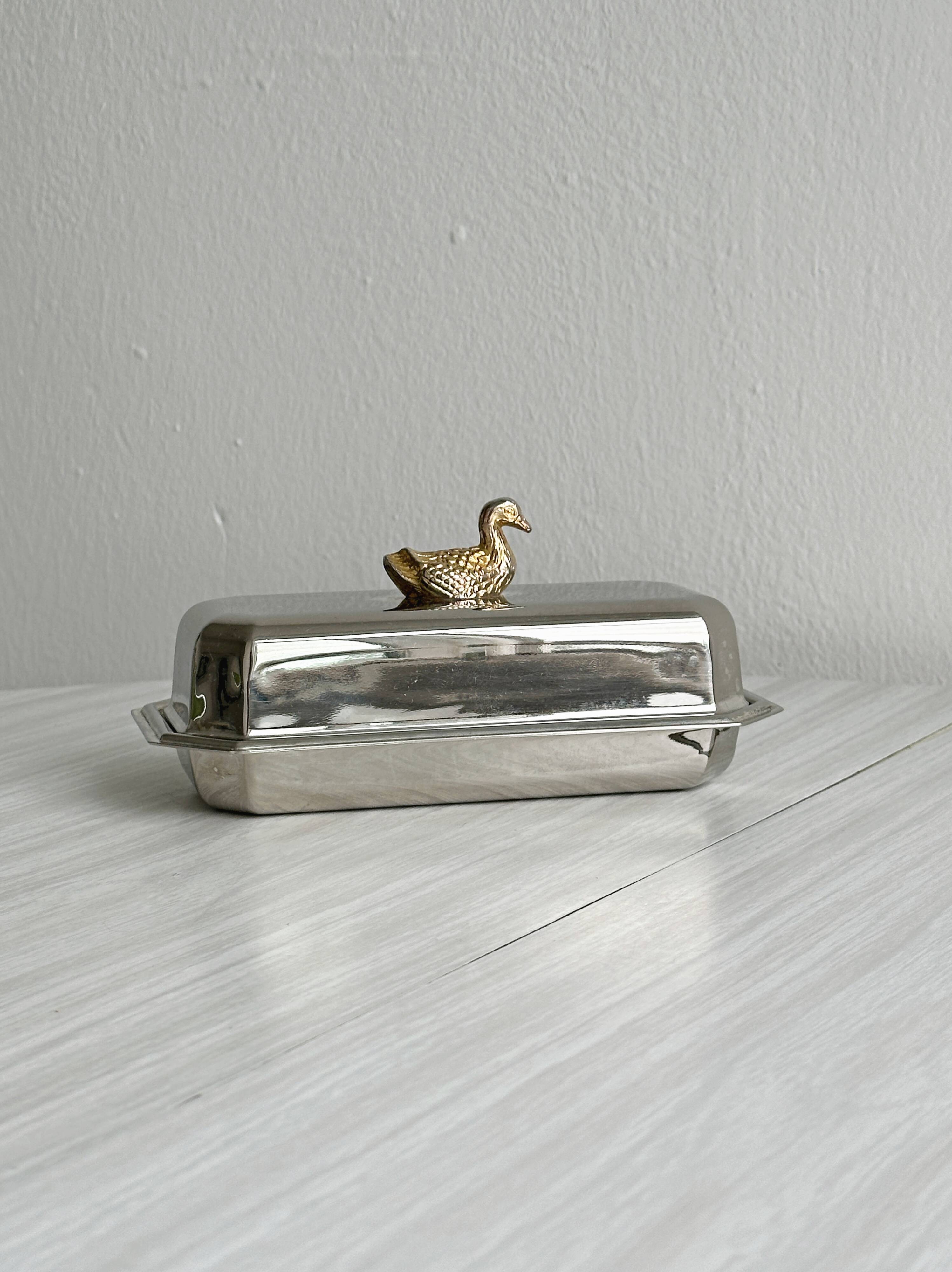 stainless steel butter dish