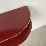 Red lacquered console and its mirror from the 80s