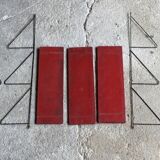 Set of 3 wall shelves thong with metal studs in pins - design 1950