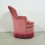 Pink velvet boudoir cocktail armchair