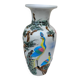 Large earthenware vase with peacock motif