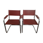 Pair of leather armchairs
