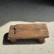Small stool, footrest in organic blond teak monoxyle wabi-sabi L22