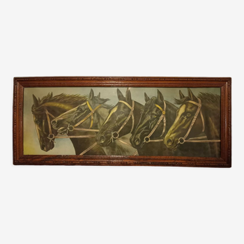 Tableau ancien chevaux