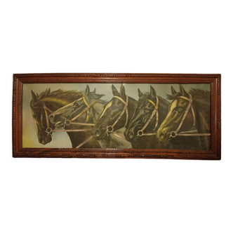 Tableau ancien chevaux