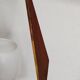 Teak, brass and opaline pendant light, Italy 1960