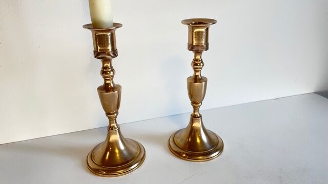 Pair of Scandinavian candle holders by scandia malm, Sweden