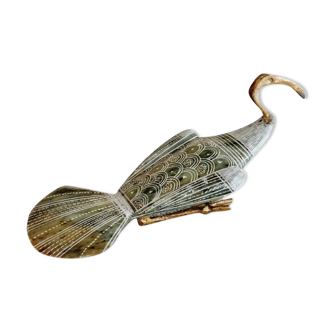 Ibis égyptien stylisé en stéatite et laiton Thot