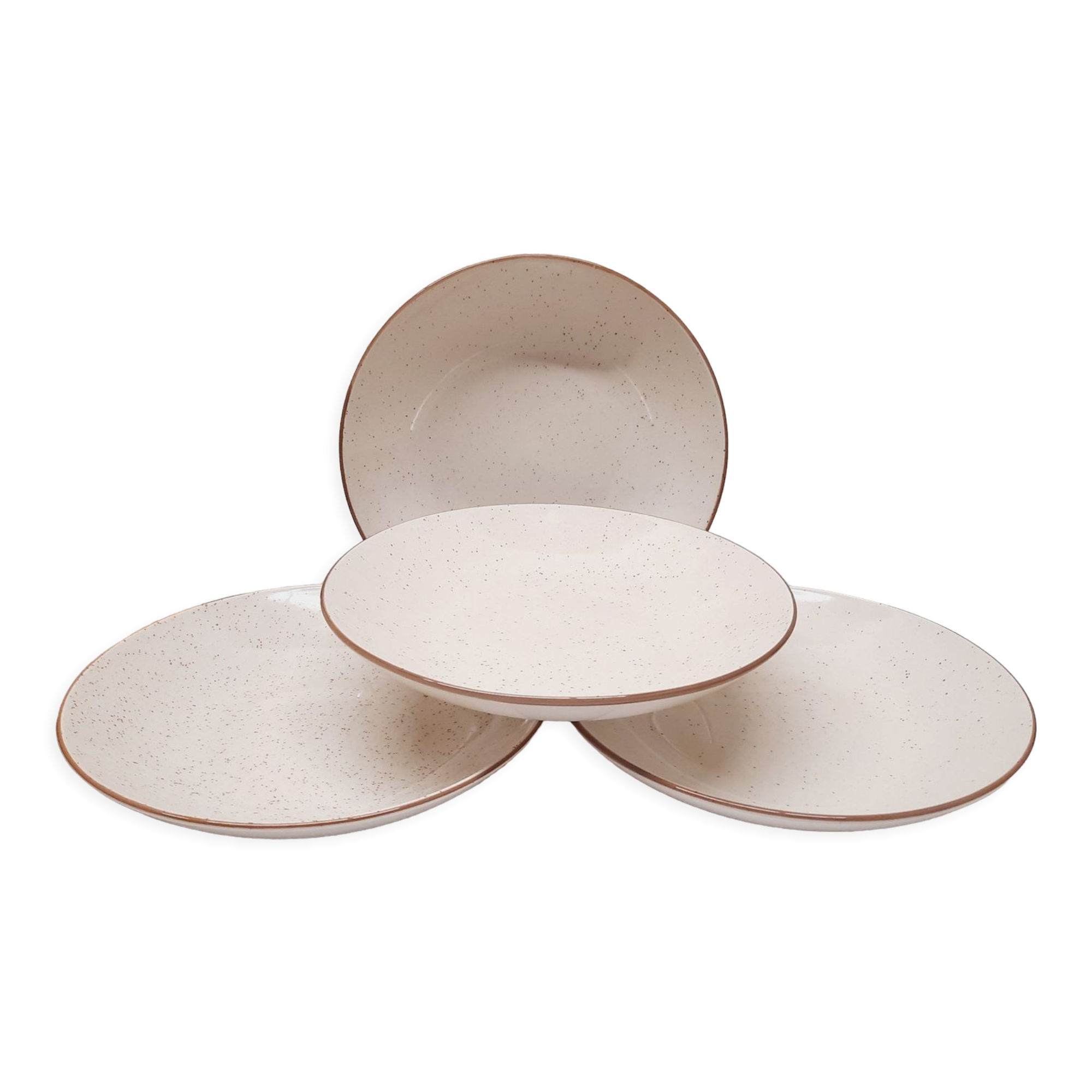 Set 4 plates speckled stoneware