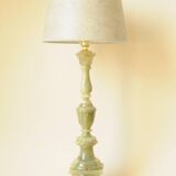 Green and Grey Marbled Table Lamp - Early 20th Century Vintage Table Lamp