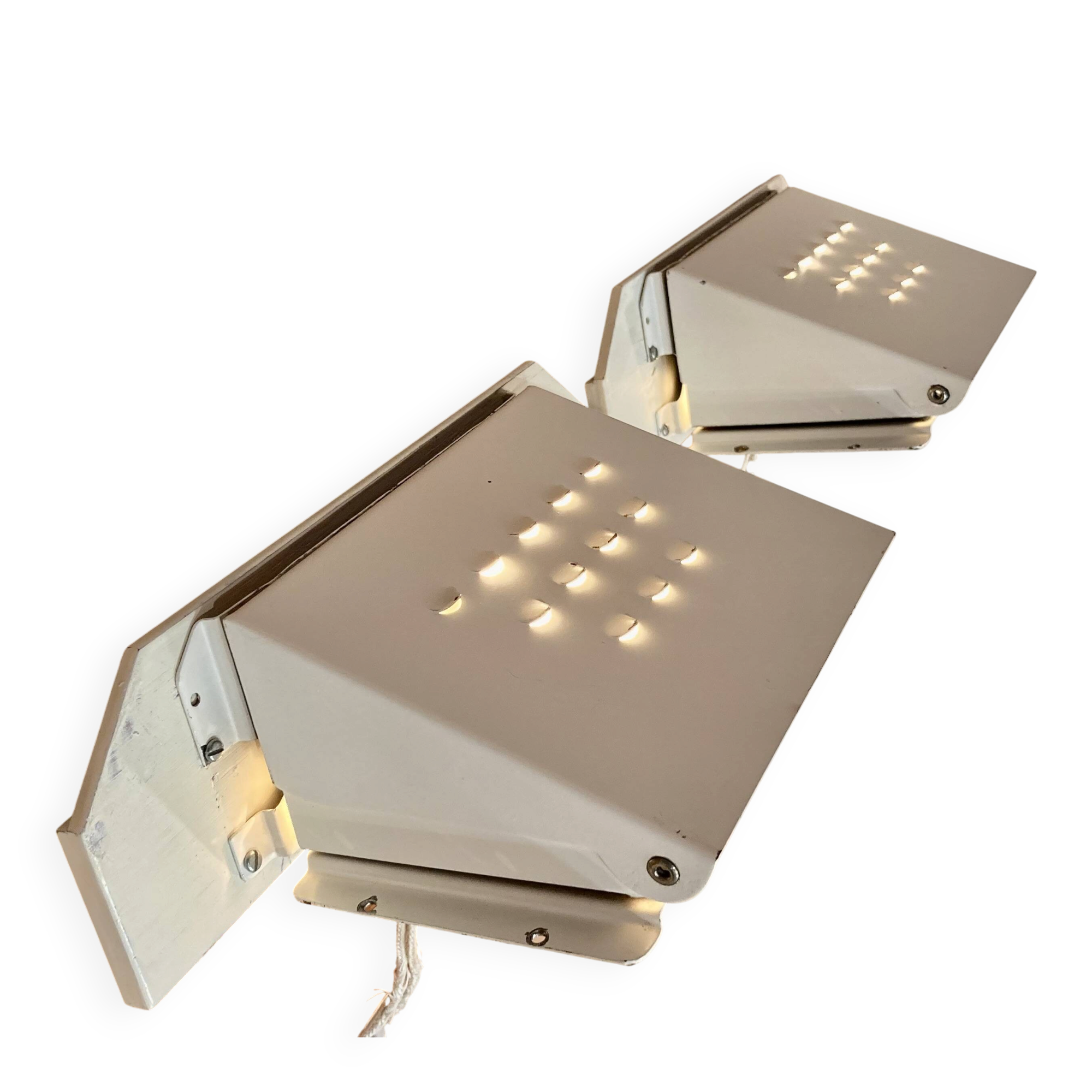 Pair of industrial wall lights scandinavian design 1950.