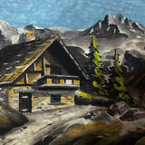 Vintage Carved and Painted Alpine Panel - 23 / 32 cm