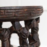 Vintage Bamileke stool from the 1950s - hand-carved table from Cameroon - African art - handmade, bohemian furniture, gift idea
