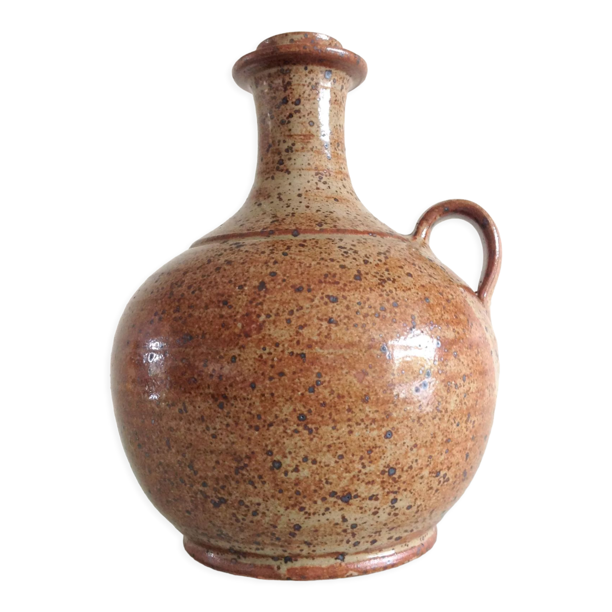 Vase ball soliflore in glazed sandstone / vintage years 60-70