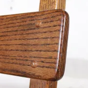 Set of 4 brutalist oak ladderback dining chairs – Netherlands, 1970s