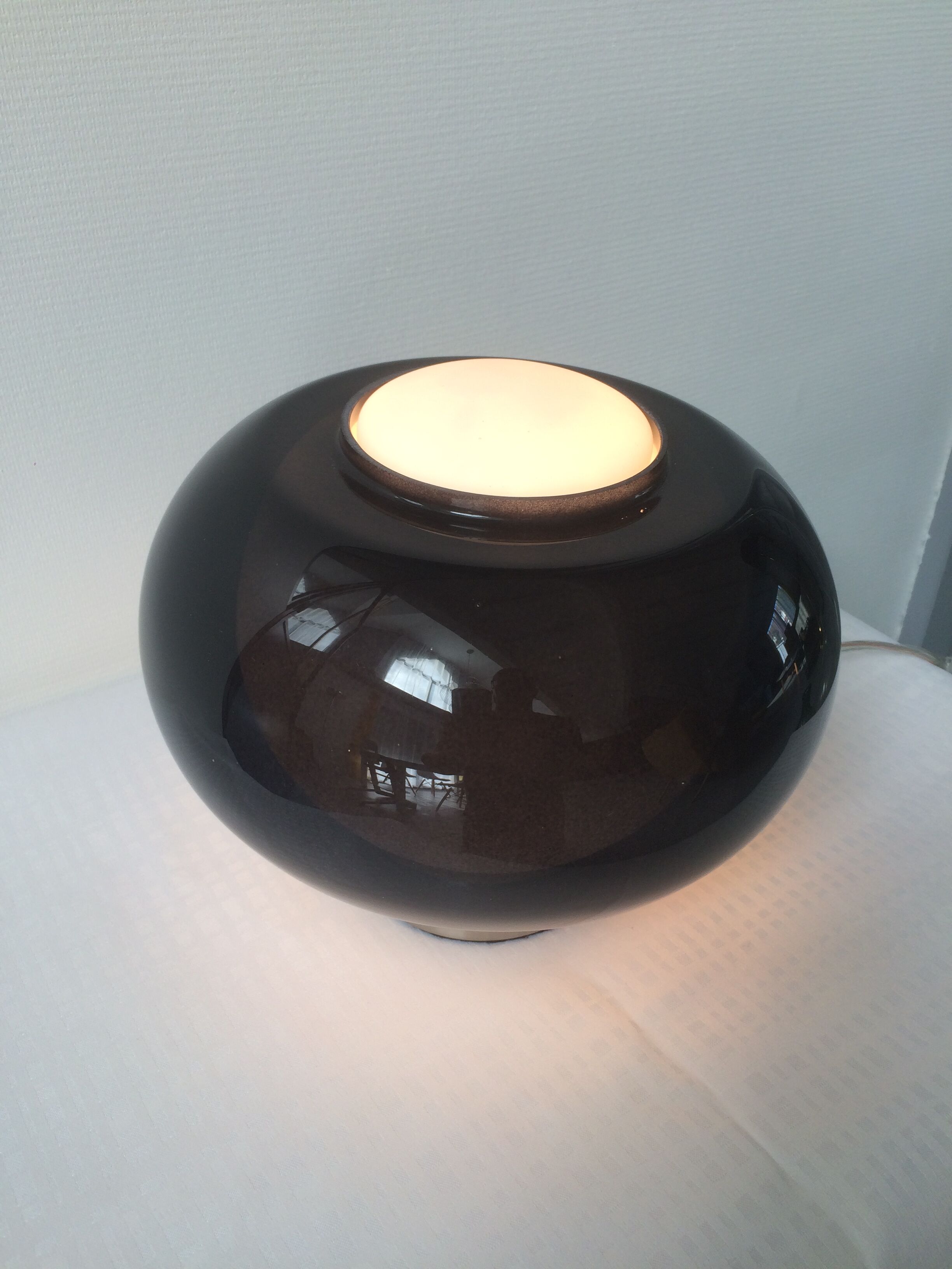 Lamp in black glass from the 1960s