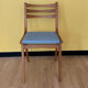 Vintage wooden and skaï scandinavian blue 1950 chairs