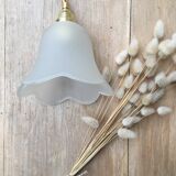 Pair of tulip lamps frosted glass