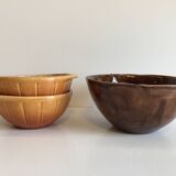 Lot of 3 old eared and artisanal bowls