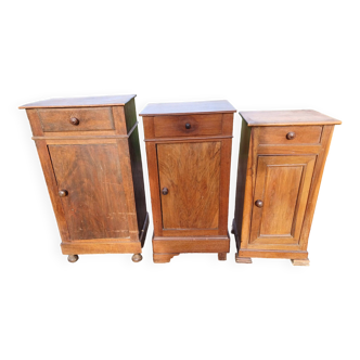 3 Walnut Nightstands 19th