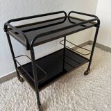 Black plexi serving trolley from the 70s