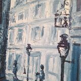 Benoit gebelin (born in 1913) oil on canvas signed and dated 1965, paris at night