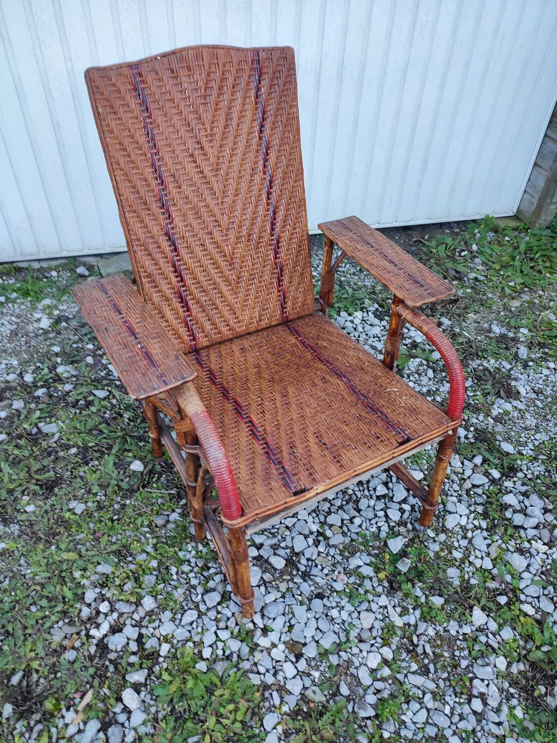 Rattan chaise longue 1900
