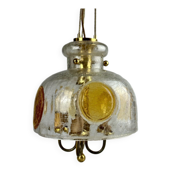 Plafonnier suspension laiton & murano verre 1960's 1970's