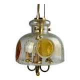 1960's 1970's brutalist ceiling lamp pendant lamp brass & murano glass