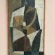 Original Swedish Oil on Canvas – "Abstrakt Komposition" by Hans Fritzdorf (1927–1990) – Vintage and Framed – 71 × 38 cm (28" × 15")