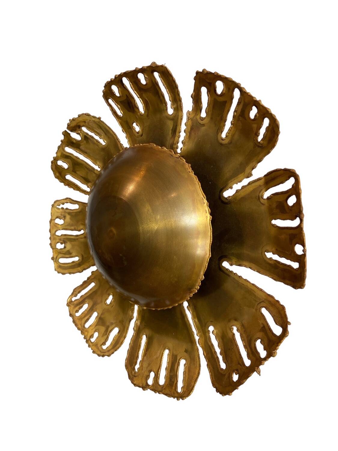 Applique Murale Fleur Vintage en Laiton par Svend Aage Holm Sørensen pour Holm Sø
