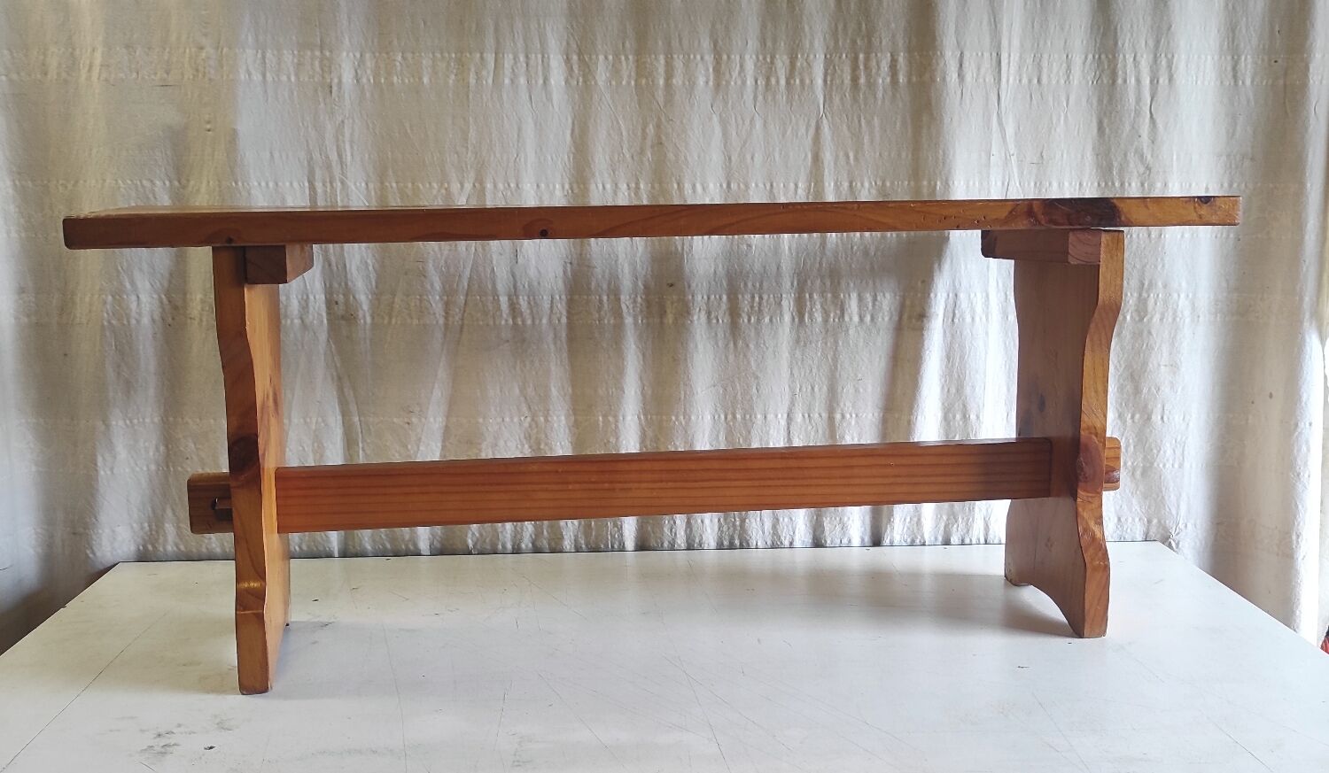 Solid wood bench - mid 20th century