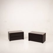 Pair of African rosewood and brass bedside tables for Fratelli Turri