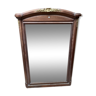 Trumeau, grand miroir bois et bronze