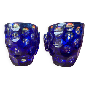 Verre cristal bleu