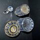 Baccarat bottle and box, antique diamond gemstones in moulded crystal, signed.