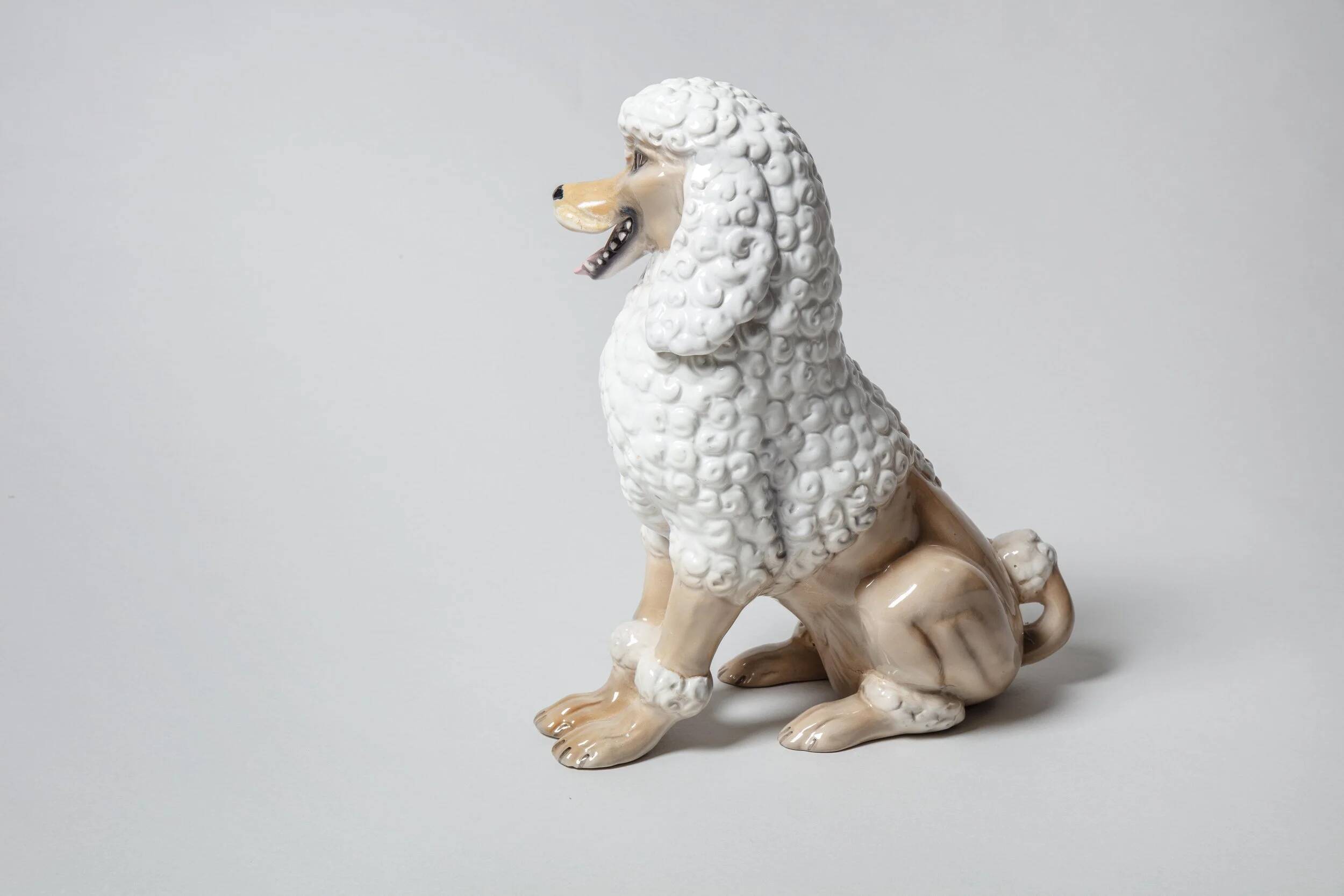 Caniche en céramique, Italie années 60