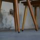Set of four vintage brutalist wooden chairs from the 1960s.