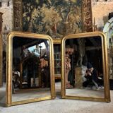 Pair of Louis Philippe period mirrors in gilded wood 1.30m x 89cm