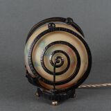 Art Deco night light lamp hammered ironwork 1930 Muller Frères